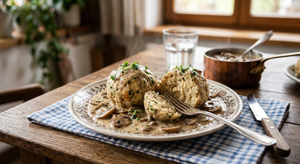 Herzhafte Brotknödel aus der bayerischen Küche
