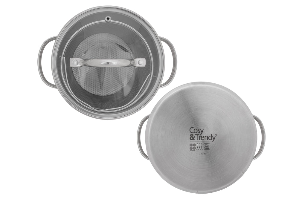 Cosy & Trendy Spargeltopf / Pastatopf Daily - ø 16 cm / 4 Liter - Edelstahl mit Siebeinsatz