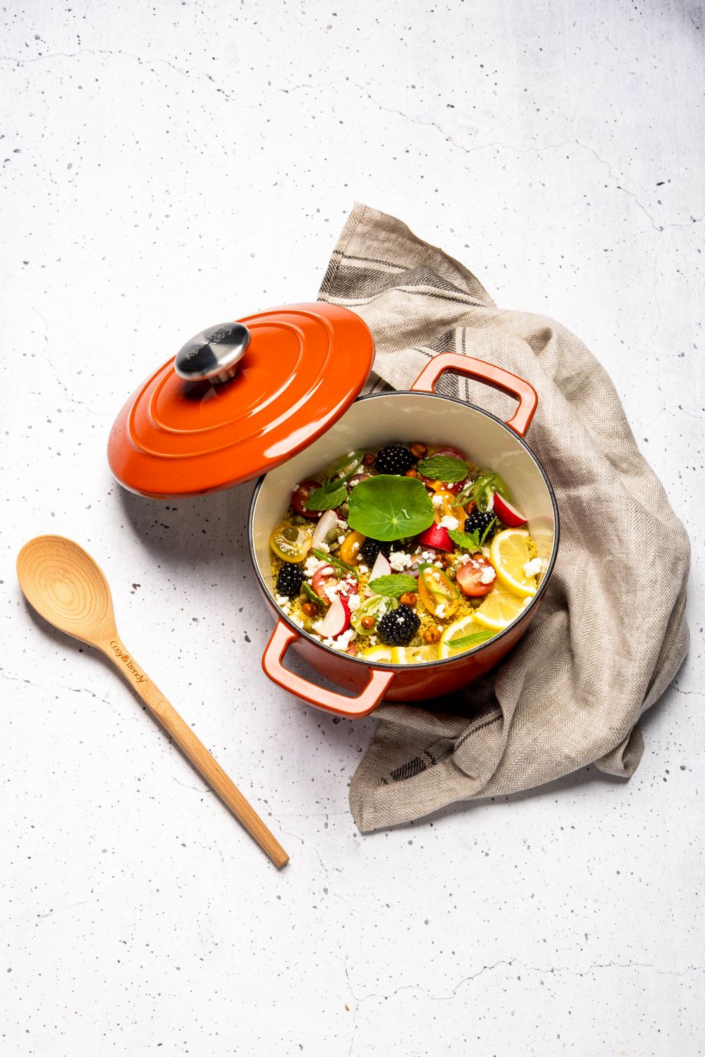 Cosy & Trendy Braadpan met deksel Fontestic Gietijzer Roest ø 28 cm / 6.8 Liter - sfeerbeeld 2