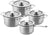 DUCQ Topfset - Stieltopf ø 16, 18, 20 cm & Stieltopf ø 16 cm + Deckel - Induktion - Downdraft - Edelstahl - 4-teilig