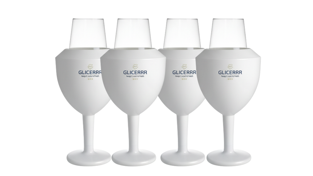GLICERRR Weinglaskühler- und Halterset + Glas - 4-teilig