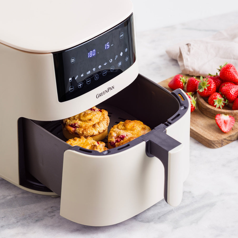 GreenPan Airfryer Bistro XXL - Cream - 7.2 Liter - open