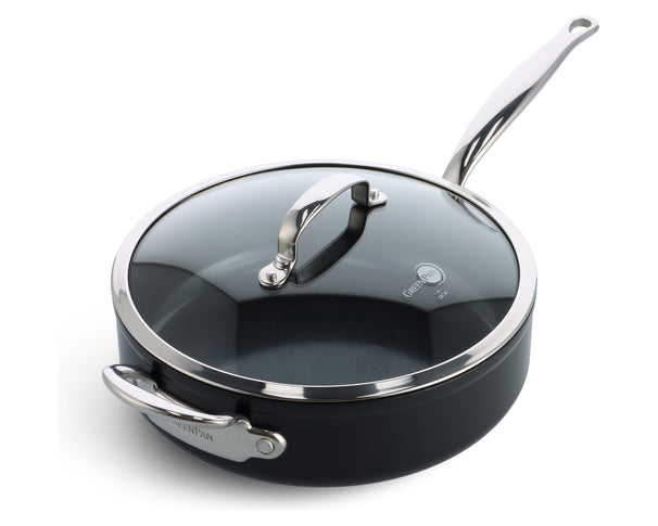 GreenPan Schmorpfanne mit Deckel Barcelona Pro Schwarz ø 28 cm / 4,6 Liter - keramische Antihaftbeschichtung