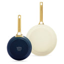 GreenPan Bratpfannenset Padova Reserve Oxford Blue 2-teilig - Bratpfanne ø 20 & 26 cm - keramische Antihaftbeschichtung