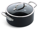 GreenPan Kochtopf Barcelona Pro Schwarz ø 24 cm / 4,9 Liter - keramische Antihaftbeschichtung