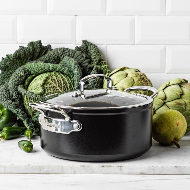 GreenPan Kochtopf Barcelona Pro Schwarz ø 24 cm / 4,9 Liter - keramische Antihaftbeschichtung