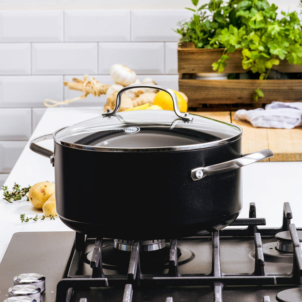 GreenPan Kochtopf Copenhagen Schwarz ø 20 cm / 3,3 Liter - keramische Antihaftbeschichtung