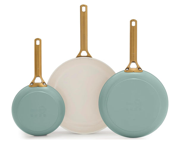 GreenPan Bratpfannenset Padova Reserve Pro 2.0 Green 3-teilig - Bratpfanne ø 20, 24 & 28 cm - keramische Antihaftbeschichtung