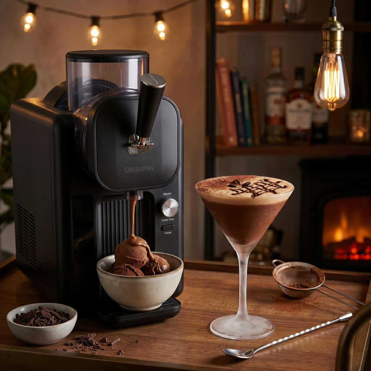 Ein eiskalter, cremiger Cocktail mit Espresso, Wodka und Schokolade
