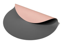 Cookinglife Tischsets - Doppelseitig - Veganes Leder - Grau / Rosa ø 38 cm - 6 Stück