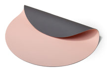 Cookinglife Tischsets - Doppelseitig - Veganes Leder - Grau / Rosa ø 38 cm - 6 Stück