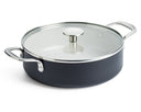 KitchenAid Schmorpfanne mit Deckel Aluminium Matt Schwarz ø 24 cm / 3,1 Liter - keramische Antihaftbeschichtung