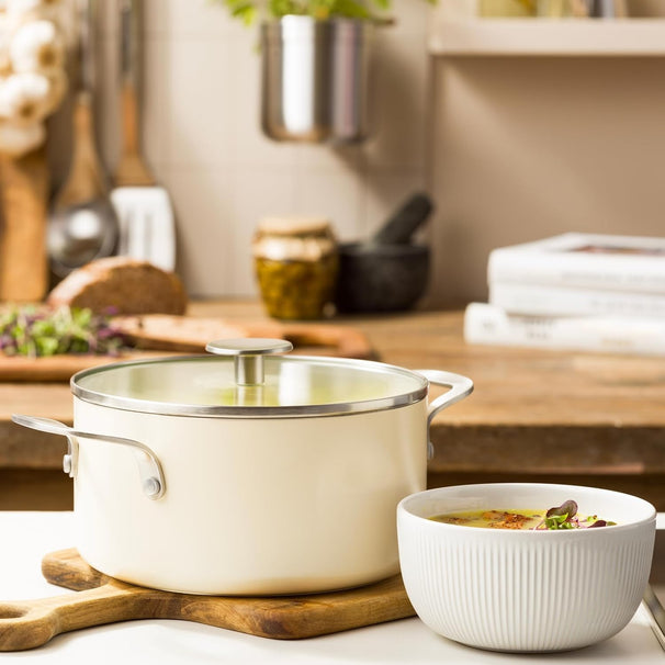 KitchenAid Kochtopf Aluminium Almond Cream ø 20 cm / 3,1 Liter - keramische Antihaftbeschichtung