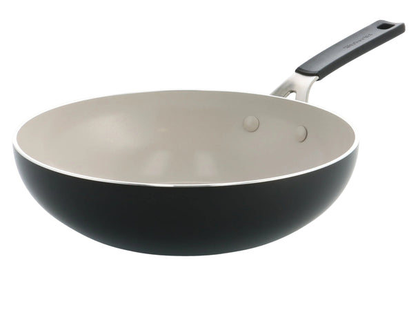 KitchenAid Wokpfanne Aluminium Matt Schwarz ø 28 cm / 3,7 Liter - keramische Antihaftbeschichtung
