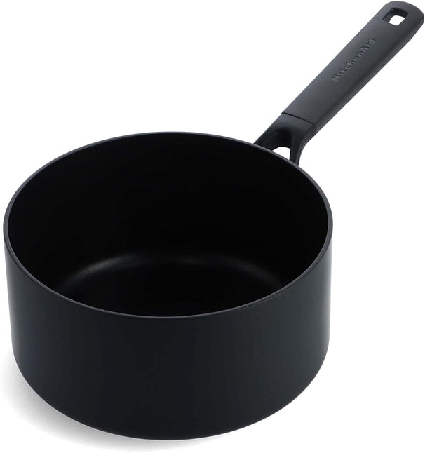 KitchenAid Stielkasserolle Classic Forged Schwarz ø 20 cm / 3,1 Liter - keramische Antihaftbeschichtung
