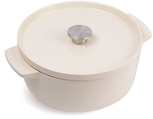 KitchenAid Bräter Gusseisen Cream ø 26 cm / 5,2 Liter - emaillierte Antihaftbeschichtung
