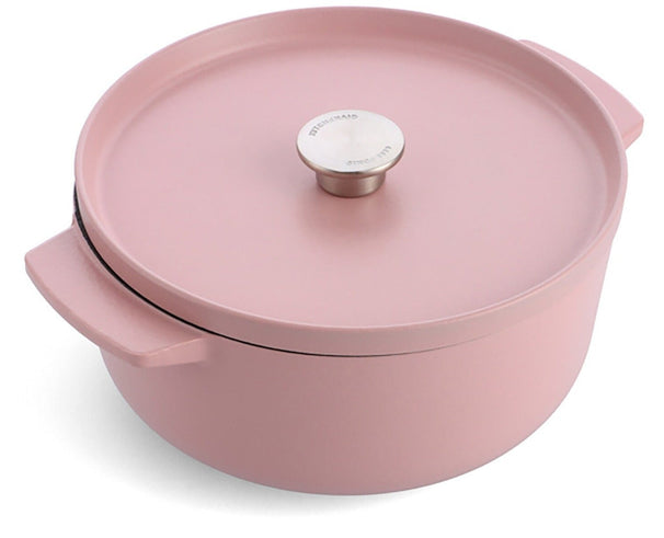 KitchenAid Bräter Gusseisen Dried Rose ø 26 cm / 5,2 Liter - emaillierte Antihaftbeschichtung