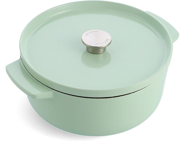 KitchenAid Bräter Gusseisen Pistachio ø 26 cm / 5,2 Liter - emaillierte Antihaftbeschichtung