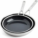KitchenAid Bratpfannenset Multi-Ply Edelstahl 2-teilig - ø 24 & 28 cm - keramische Antihaftbeschichtung
