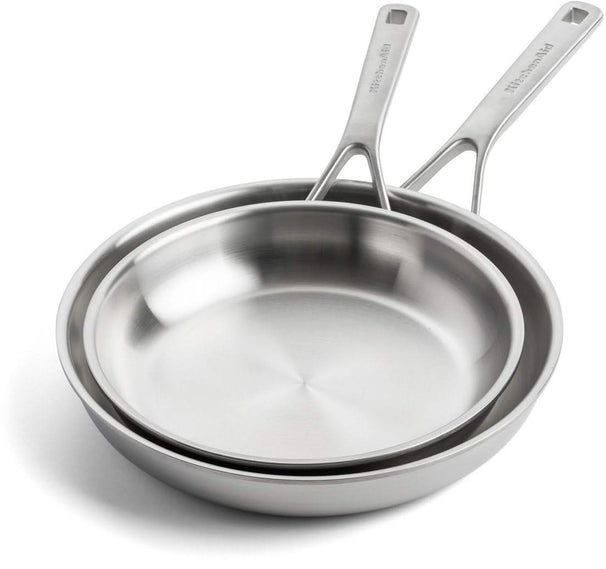 KitchenAid Bratpfannenset Tri-Ply Edelstahl 2-teilig - ø 20 & 28 cm - ohne Antihaftbeschichtung