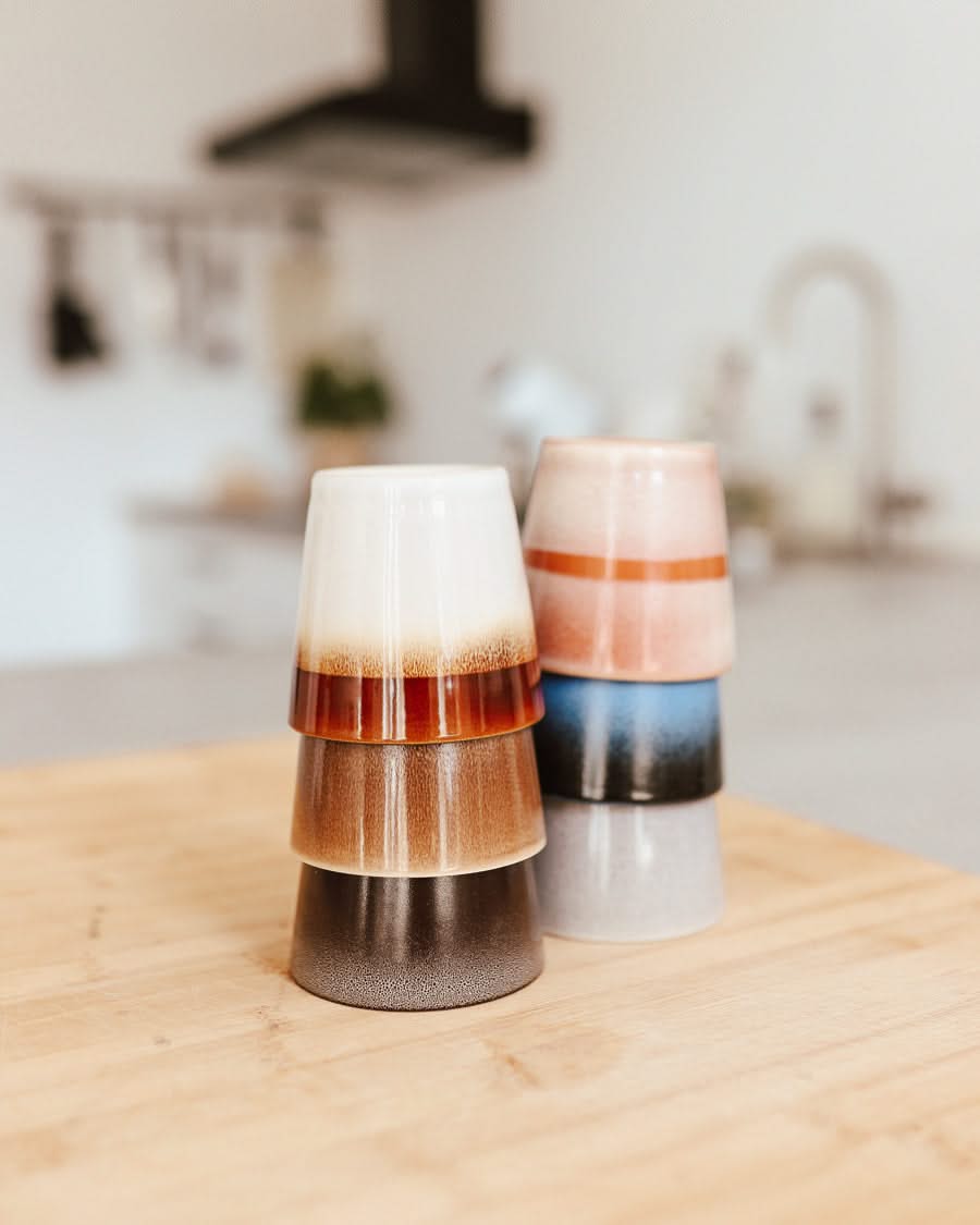 Studio Tavola Kaffeeset – Kaffeetassen & Cappuccino-Tassen – Erdfarben – 12-teilig