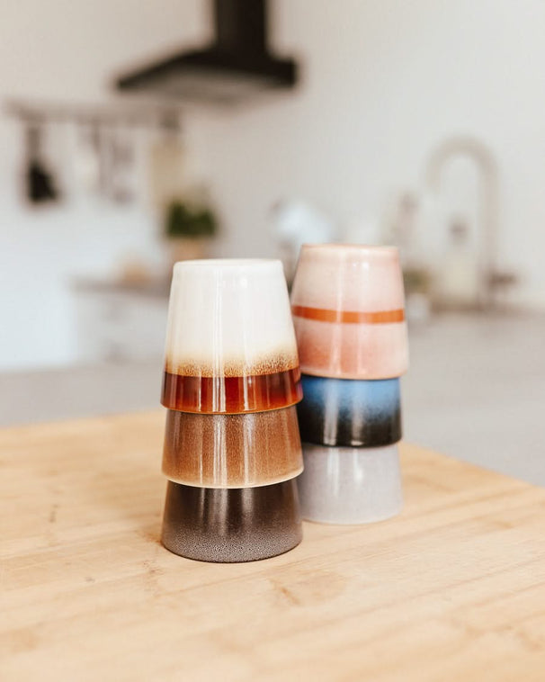 Studio Tavola Kaffeeset – Kaffeetassen & Cappuccino-Tassen – Erdfarben – 12-teilig