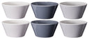 Cookinglife Suppenschüsseln / Schüsseln – Siaki Weiß / Blau / Grau ø 14 cm – Porzellan – 6 Stück