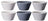 Cookinglife Suppenschüsseln / Schüsseln – Siaki Weiß / Blau / Grau ø 14 cm – Porzellan – 6 Stück
