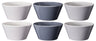 Cookinglife Suppenschüsseln / Schüsseln – Siaki Weiß / Blau / Grau ø 14 cm – Porzellan – 6 Stück