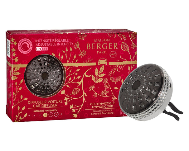 Maison Berger Autodiffusor Celebration Gun Metal & Silber - Hypnotic Oud - mit Nachfüllung