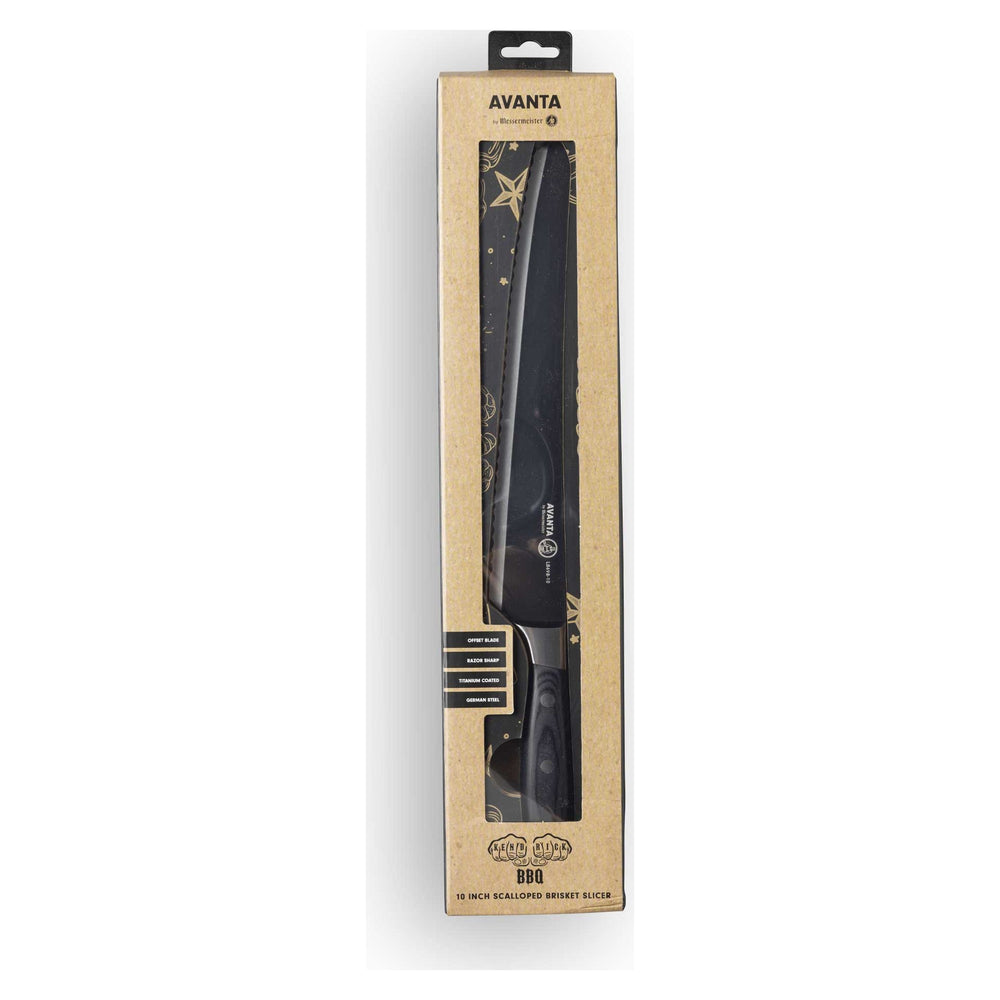 Messermeister Brisketmes / Vleesmes Gekarteld Avanta BBQ 25 cm - verpakking