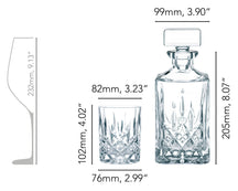 Nachtmann Whiskey Set Noblesse 3-delig - Karaf 750 ml & 2 Whiskeyglazen 295 ml - afmetingen