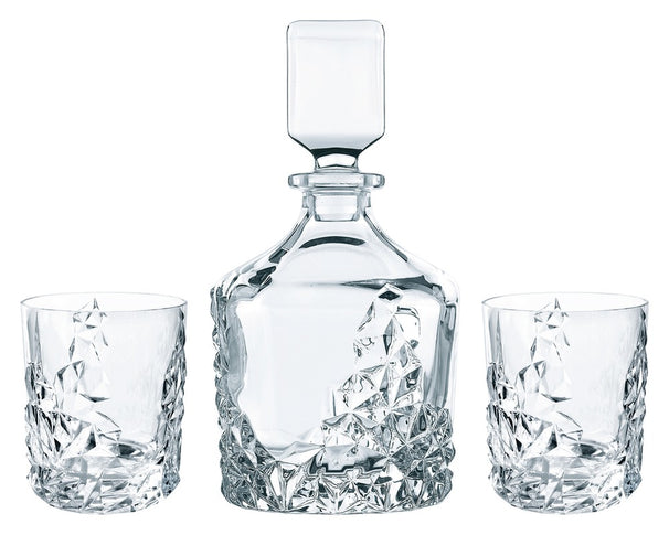 Nachtmann Whisky-Set Sculpture 3-teilig - Karaffe 750 ml & 2 Whiskygläser 365 ml