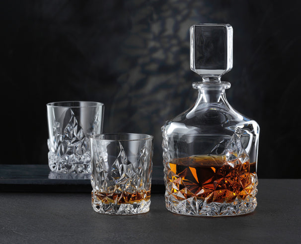 Nachtmann Whisky-Set Sculpture 3-teilig - Karaffe 750 ml & 2 Whiskygläser 365 ml
