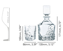 Nachtmann Whiskey Set Sculpture 3-delig - Karaf 750 ml & 2 Whiskeyglazen 365 ml - afmetingen