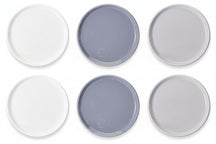 Cookinglife Frühstücksteller / Dessertteller Siaki - Weiß / Blau / Grau ø 19 cm - Porzellan - 6 Stück