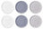 Cookinglife Frühstücksteller / Dessertteller Siaki - Weiß / Blau / Grau ø 19 cm - Porzellan - 6 Stück