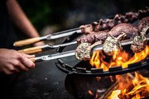 Forged BBQ Spieße Churrasco - Olivenholz / Stahl - V - Form - 70cm