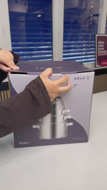 Sola Topfset Ruby 4-Teilig Premium Triply Edelstahl - Kochtopf ø 16, 18, 20 cm & Stielkasserolle ø 16 cm - Induktionsgeeignet