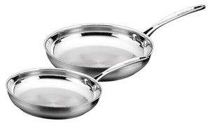 SCANPAN Bratpfannenset Impact Edelstahl 2-teilig - ø 20 & 28 cm - geeignet für alle Wärmequellen - ohne Antihaftbeschichtung