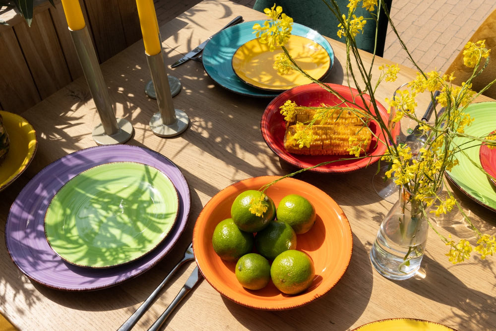 Studio Tavola Geschirrset Sunny Summer - 18-teilig / 6 Personen - 6 Frühstücksteller, 6 Suppenteller und 6 Speiseteller